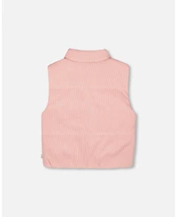Deux par Girl Corduroy Puffy Sleeveless Vest Dusty Pink - Child