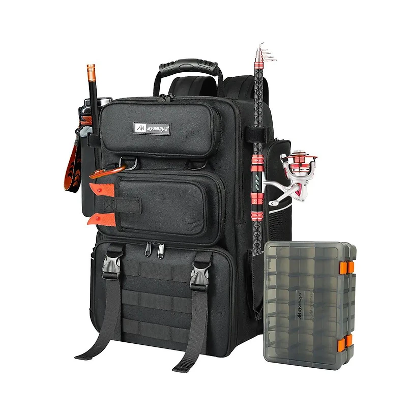 Ayamaya TackleTrek 40L Fishing Backpack with Dual Rod Holders & 2 Tackle Trays – The Ultimate Outdoor Gift for Him