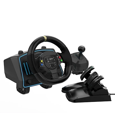 Nbcp Gaming Racing Wheel with Pedals, 1080° Rotation, Shifter & Paddle Shifters – Compatible with Pc, PS4, Xbox One/Series X|S, Switch – Dual Vibratio