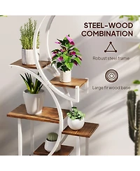 Outsunny 8 Tier Plant Sd, 62" S-Shaped Shelf, ish