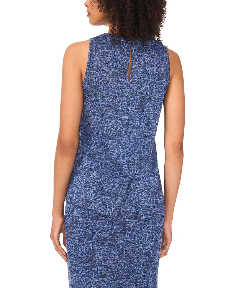 Vince Camuto Women's Textured Crewneck Sleeveless Top