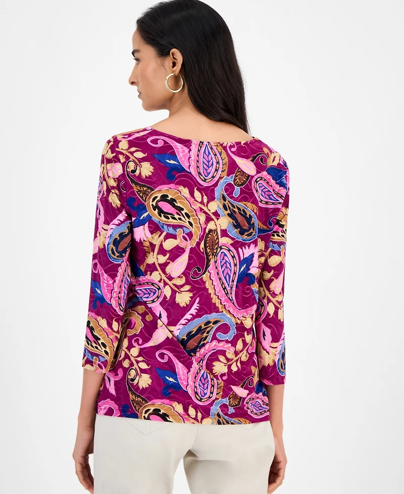 Jm Collection Women's Paisley Jacquard Top, Macy's Exclusive