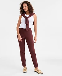 Jm Collection Women's Tummy-Control Cambridge Slim-Leg Pull-On Pants