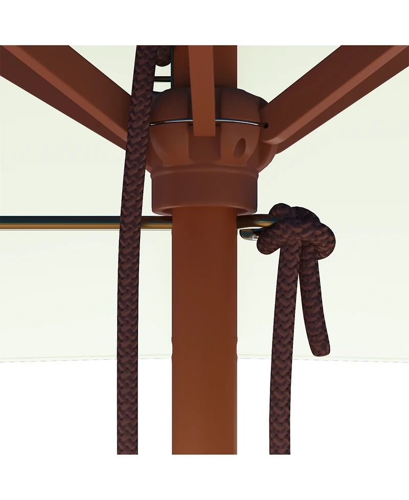 Outdoor Parasol with Wooden Pole 59.1"x78.7" Sand