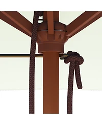 Outdoor Parasol with Wooden Pole 59.1"x78.7" Sand