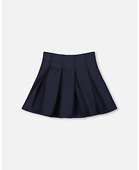 Deux par Girl Pleated Milano Skirt Navy Blue - Child