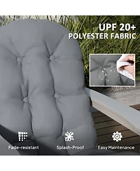 Outsunny 2 Pcs Adirondack Cushions, Tufted High Back Patio Chair Cushions
