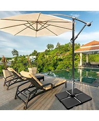 Gymax 4 Cantilever Offset Umbrella Base Weight Stand Water/Sand Filled