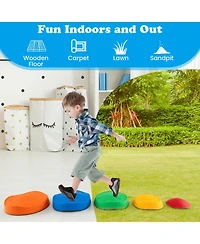 Gymax Toddler 5 Pcs Stepping Stones w/ Non-Slip Edge Sensory Toy for Indoor/Outdoor Play