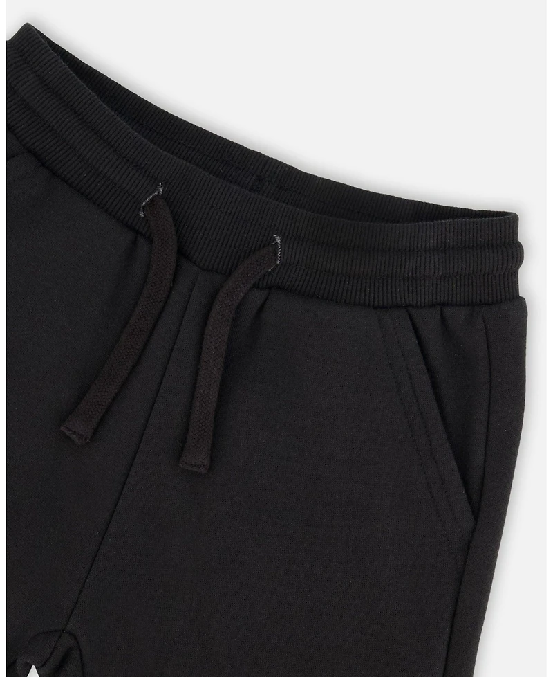 Deux par Boy Fleece Sweatpants with Pockets Black - Child