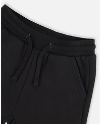 Deux par Boy Fleece Sweatpants with Pockets Black - Child