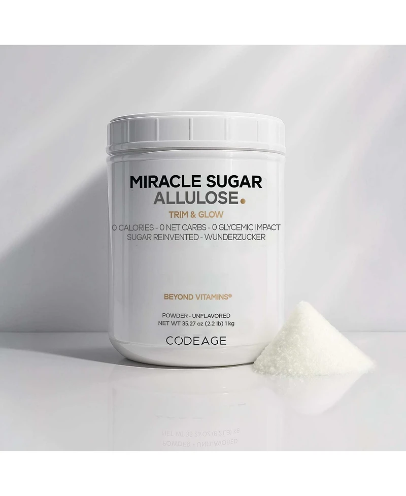 Codeage Miracle Sugar Allulose Powder All-purpose Zero Calorie Allulose Sweetener 3 Month Supply Rare Sugar Alternative 35.27 Oz