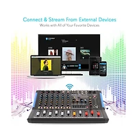 Pyle 8-Ch. Bluetooth Studio Mixer - Dj Controller Audio Mixing Console System