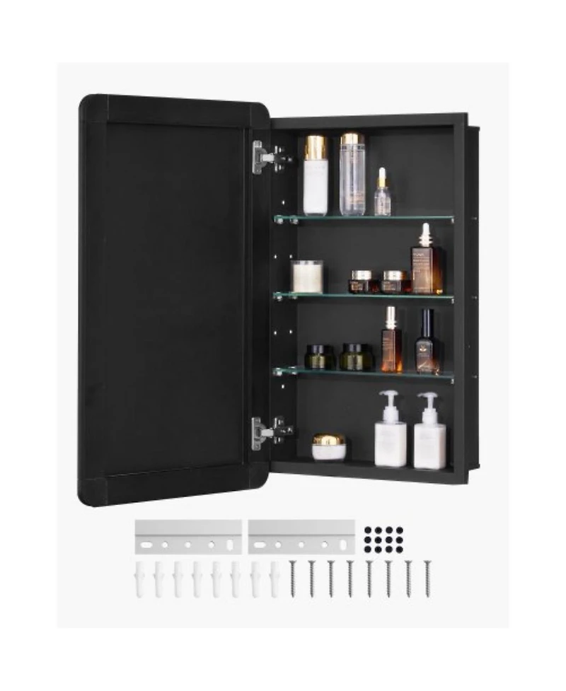 Slickblue Mirror Medicine Cabinet with Adjustable Interior Shelves for Bathroom Organization