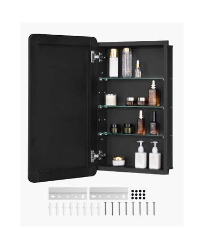 Slickblue Mirror Medicine Cabinet with Adjustable Interior Shelves for Bathroom Organization