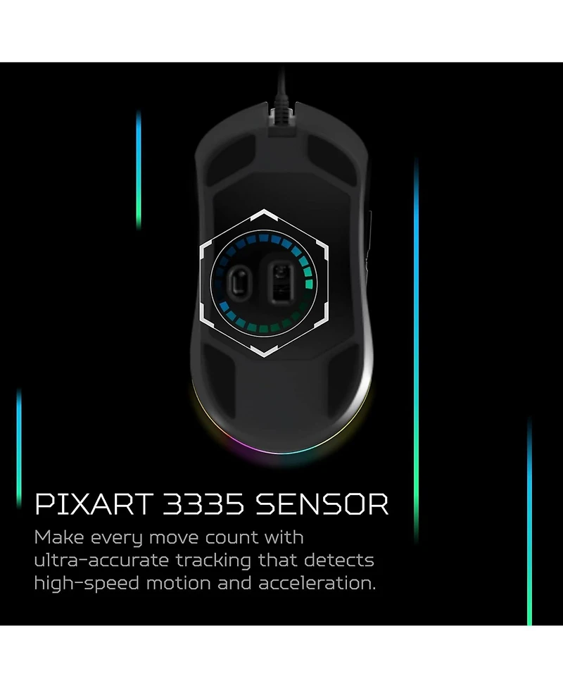 Acer Predator Cestus 330 Gaming Mouse | PixArt 3335 Sensor | Adjustable Dpi | 16.8 Million Rgb Lighting | Nvidia Reflex