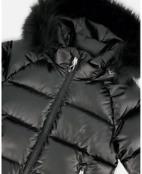 Deux par Boy Black Quilted Bomber-Style Winter Coat