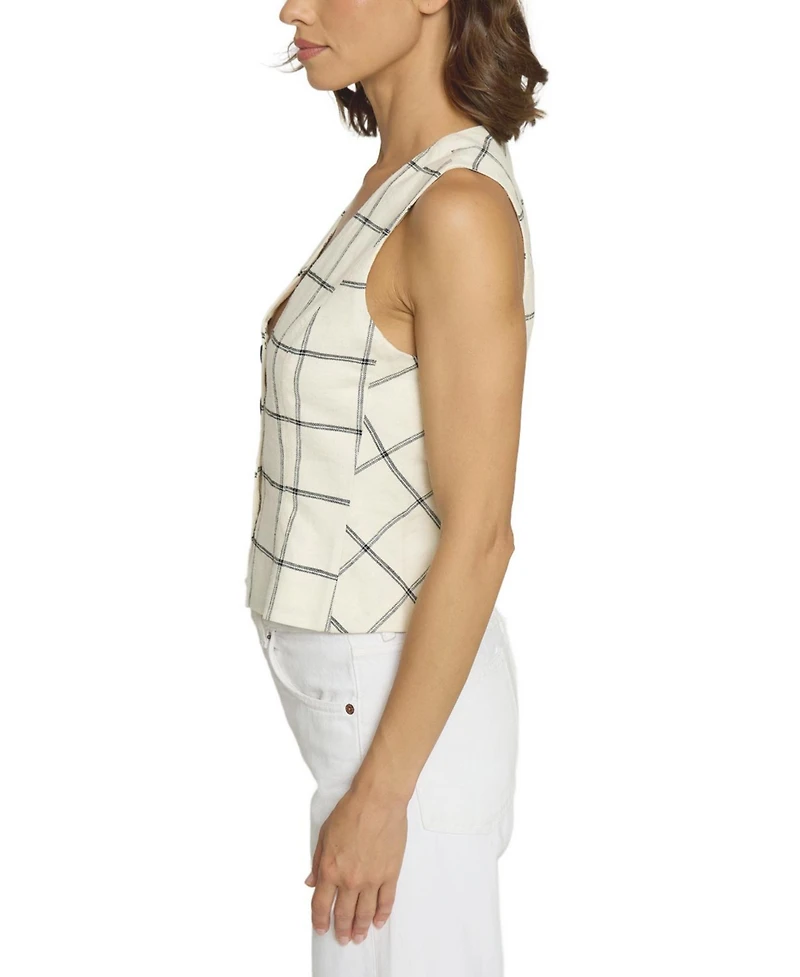 Central Park West Women's Two Tone Linen Vest