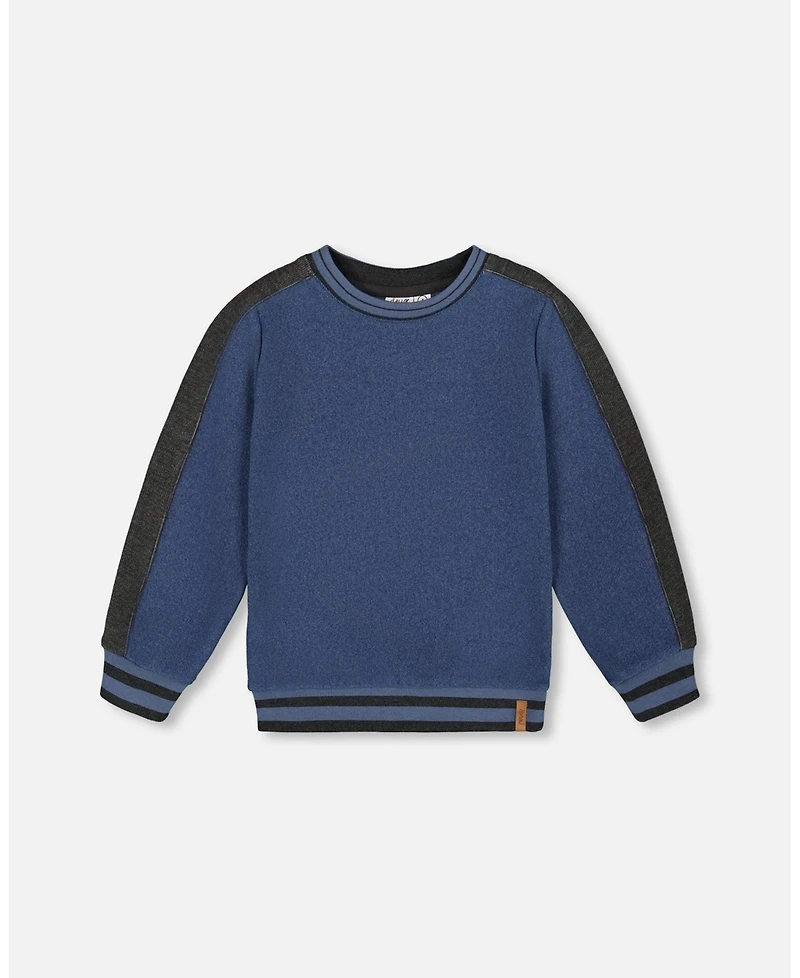Deux par Boy Super Soft Flat Back Rib Sweatshirt Dark Steel Blue - Child