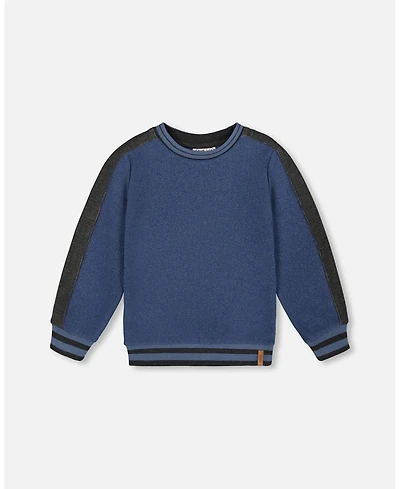 Deux par Boy Super Soft Flat Back Rib Sweatshirt Dark Steel Blue - Child