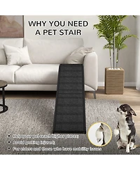 PawHut Dog Ramp w/ Non-Slip Carpet and Top Platform, 74" x 16" x 25",