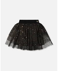 Deux par Girl Multi Layer Glittering Mesh Skirt Black - Child