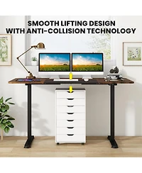 Mecale 55 Inch Electric Standing Desk Adjustable with Cable Management Hole