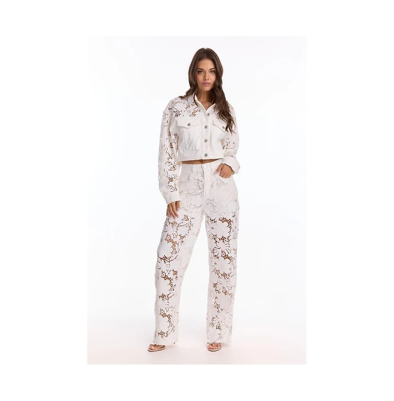 The Noli Shop Women's Celeste Jean Jacket - White
