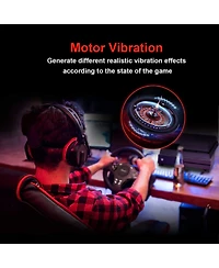 Nbcp Pc Racing Wheel with Pedals & Shifter – 270° Rotation, Dual Vibration, Compatible with PS4, Xbox One, Xbox Series X|S, PS3, Switch &