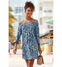 Lascana Women's Off The Shoulder Patterned Dress
