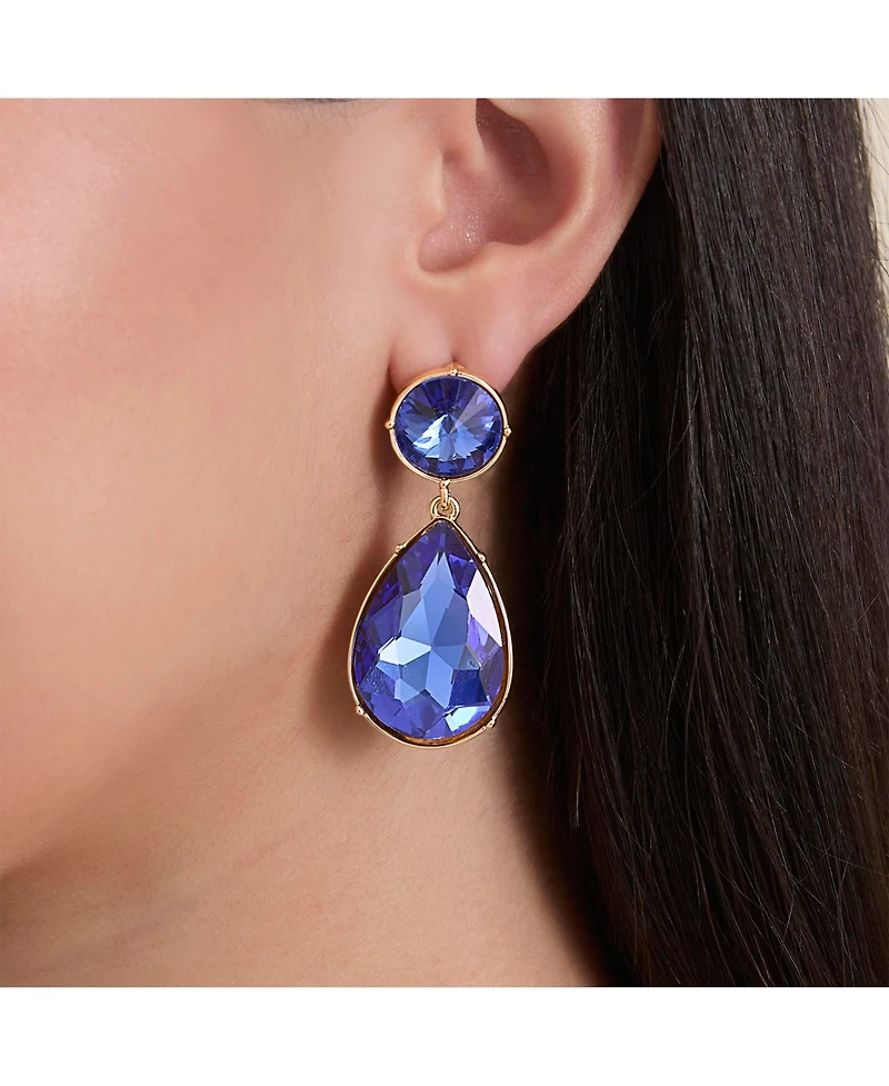 Jessica Simpson Blue Teardrop Statement Earrings
