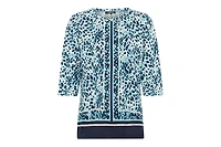 Olsen Women's Modern Animal and Border Print T-Shirt