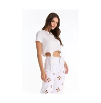 The Noli Shop Women's Diana Satin Bow Shirt - White