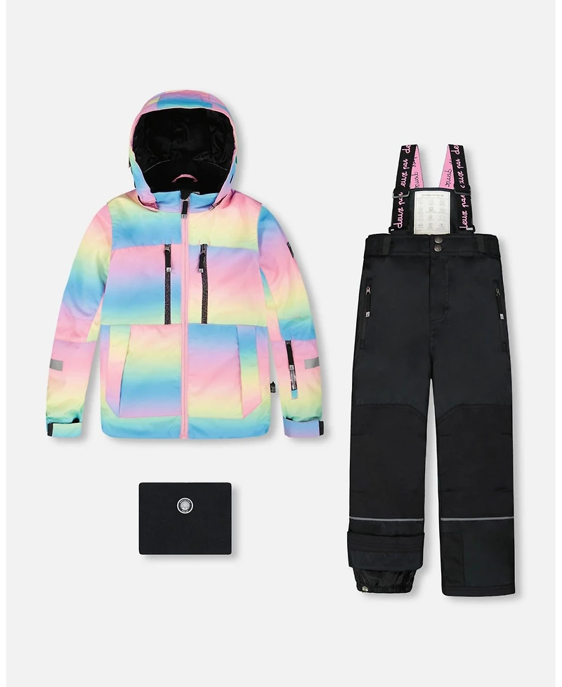Deux par Girl Two-Piece Teknik Snowsuit Rainbow Gradient