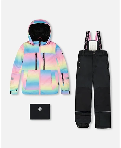 Deux par Girl Two-Piece Teknik Snowsuit Rainbow Gradient