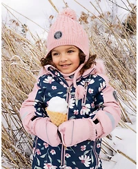 Deux par Girl Lined Winter Hat with Pompom Dusty Pink - Toddler|Child