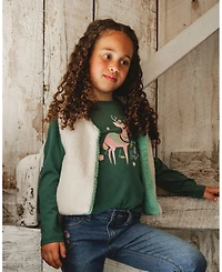 Deux par Big Girls Reversible Faux Fur Vest