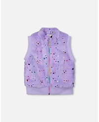 Deux par Girl Faux Fur Zipped Vest Lavender - Child