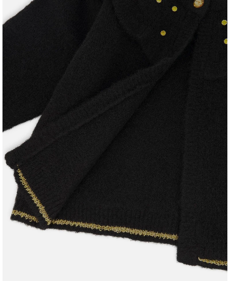 Deux par Girl Knitted Cardigan with Rhinestones Black