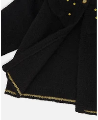 Deux par Girl Knitted Cardigan with Rhinestones Black