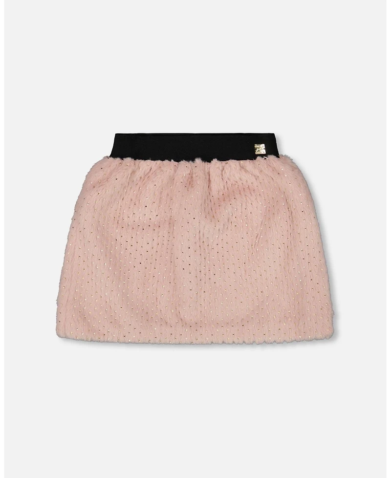 Deux par Girl Fake Fur Skirt Pink