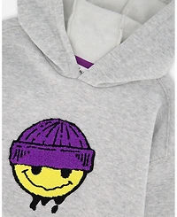 Deux par Boy Pullover Fleece Hooded Sweatshirt Light Heather Gray - Child