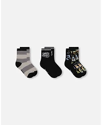 Deux par Boy 3-Pack Knit Socks Black - Toddler|Child