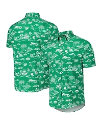 Reyn Spooner Men's Kelly Green New York Jets Throwback Kekai Print Button-Up Shirt