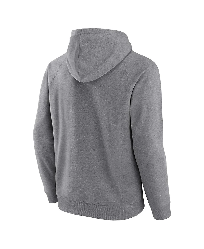 Fanatics Men's Heather Gray Oklahoma Sooners True Classics On Deck Raglan Fleece Pullover Hoodie