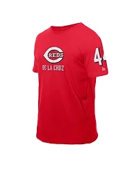 New Era Men's Elly De La Cruz Red Cincinnati Reds Design Lab Name Number T-Shirt