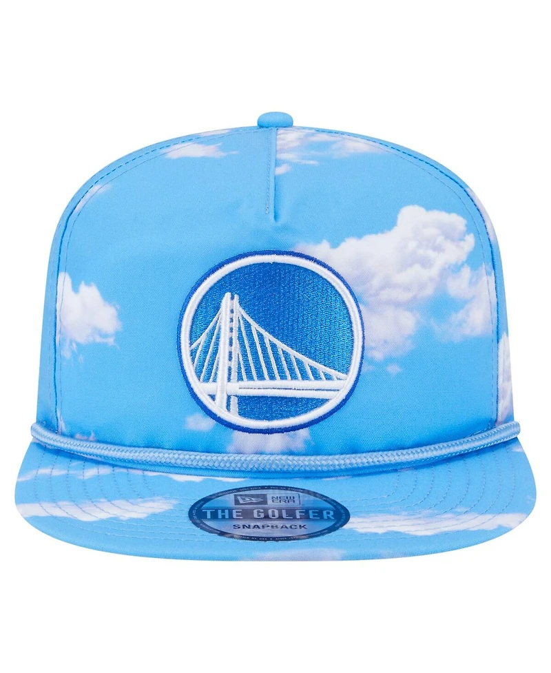 New Era Men's Light Blue Golden State Warriors Head in the Clouds Golfer Rope Adjustable Hat
