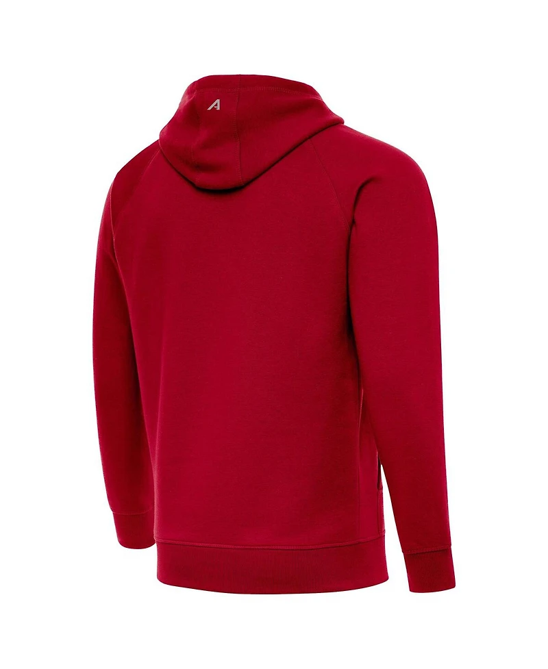 Antigua Men's Scarlet San Francisco 49ers Brushed Carbon Victory Pullover Hoodie