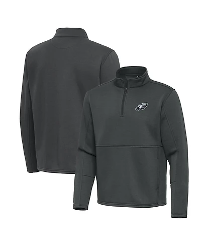 Antigua Men's Pewter Philadelphia Eagles Twist Quarter-Zip Pullover