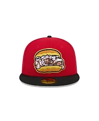 New Era Men's Red Bowie Baysox Theme Nights 59FIFTY Fitted Hat